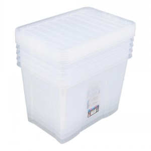 Wham Crystal Plastic Storage Box & Lid Size 18 (80 Litre)